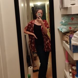 Easy Floral Kimono Cover-Up Vest